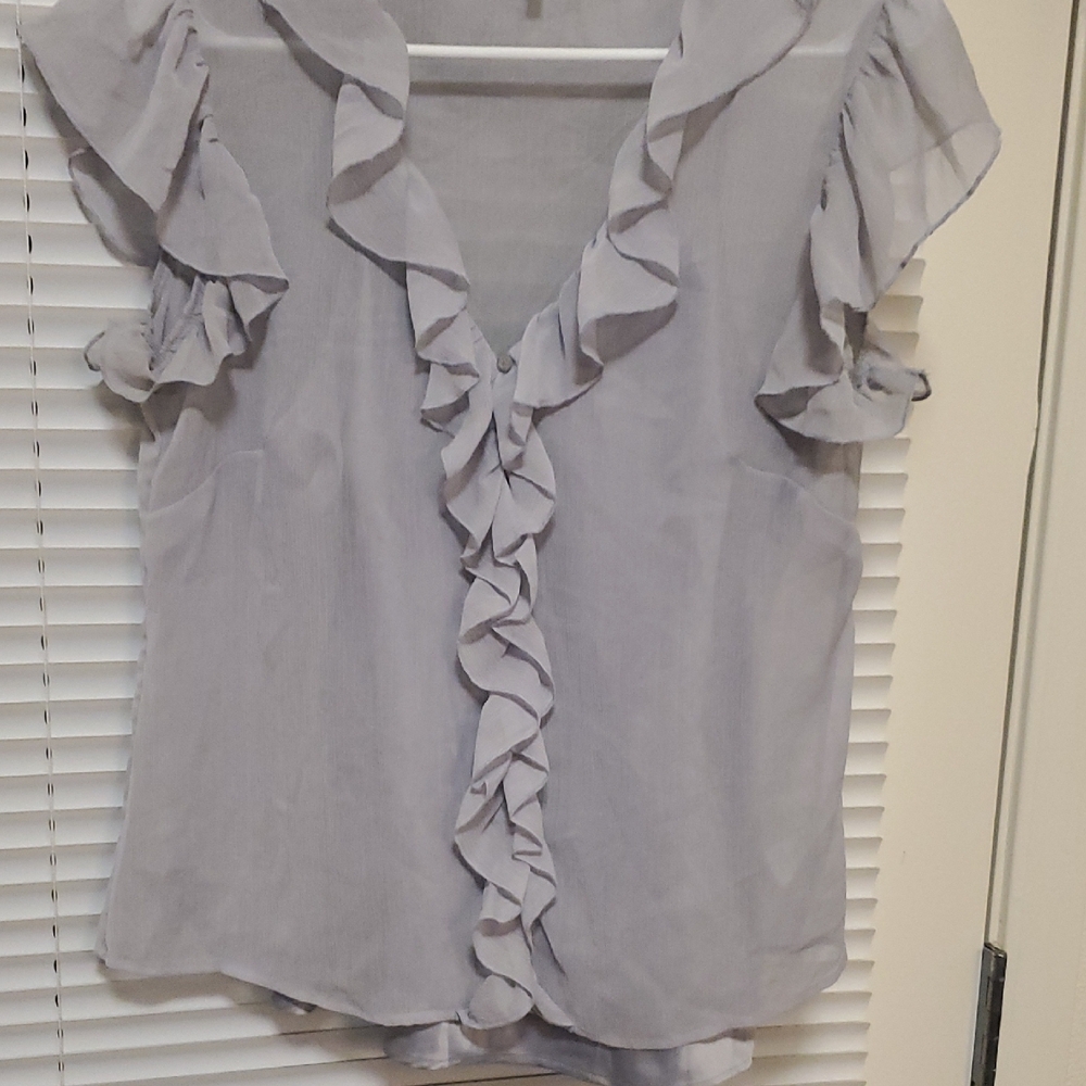 Women's Ruffled Gray Top